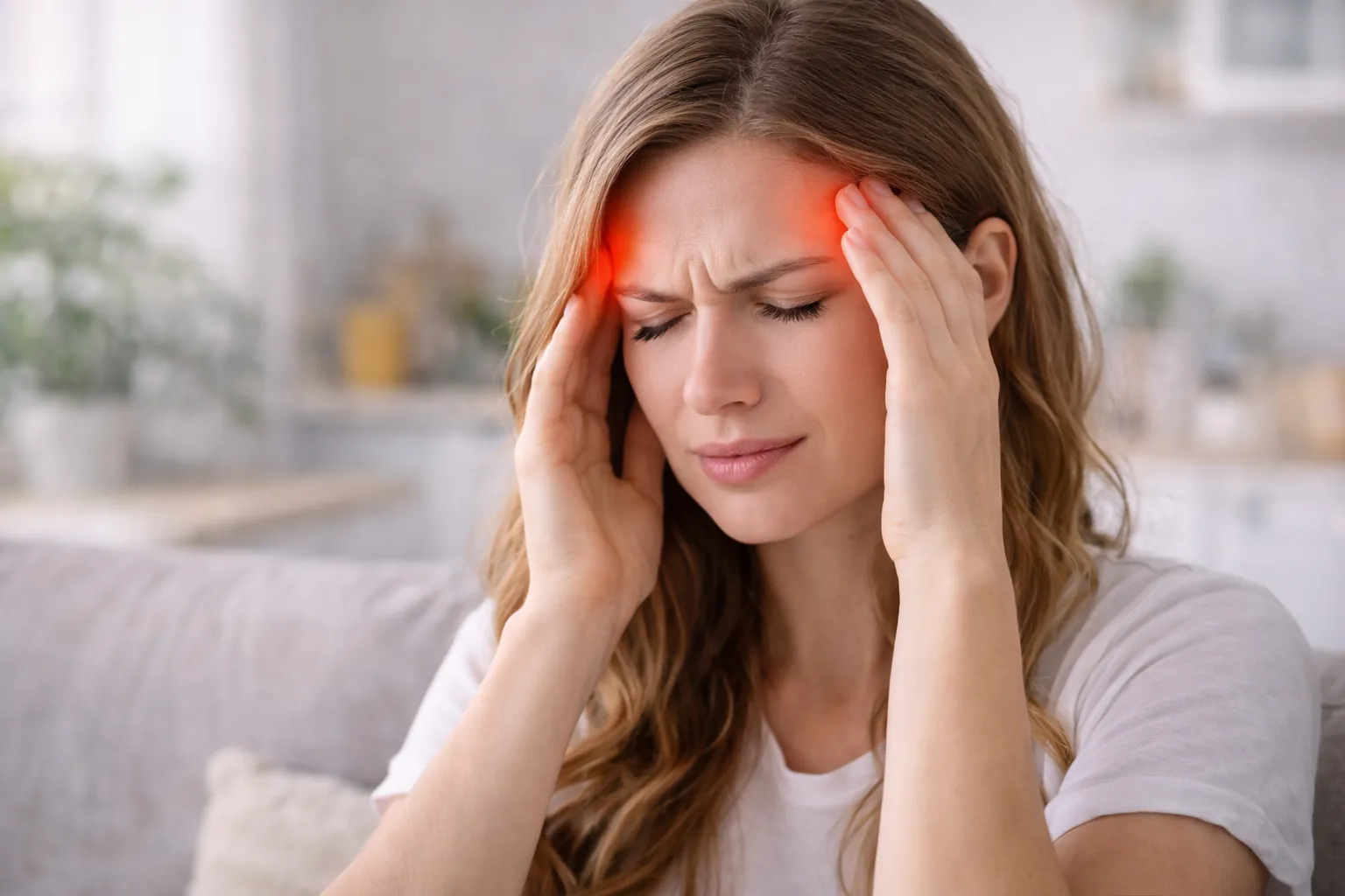 У женщины болит голова
